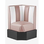 banquette dangle en cuir rose poudre et blanc rétro