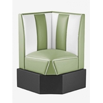 banquette dangle américaine vintage en éco-cuir vert pistache et blanc