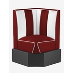 banquette dangle 50s bicolore en vinyle rouge ruby et blanc
