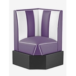 banquette dangle de bar en vinyle bicolore violet et blanc
