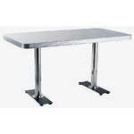 table de cuisine 2 pieds chromés blanche