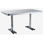 table longue de cuisine rétro Oceanside blanche