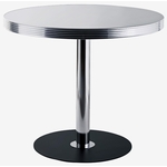 Table de terrasse rétro 50s San Francisco ronde stratifié blanc