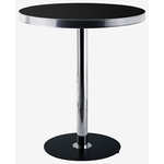 table haute ronde rétro Seattle laquée noir