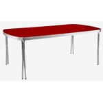 table de cuisine rétro extensible riverside rouge fraise laquée