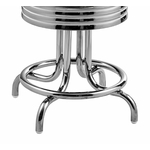 tabouret de bar rétro pivotant pieds chromés