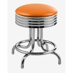 tabouret rétro chromé saint-louis 48cm orange mandarine