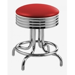 tabouret vintage de bar chromé st-louis rouge 48cm
