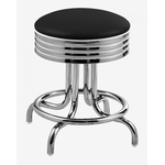 tabouret vintage américain vinyle noir
