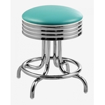 tabouret de bar vintage bas vert pistache chromé