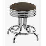 tabouret de bar pivotant chromé st-louis en vinyle marron