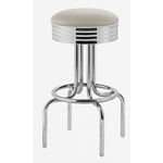 tabouret vintage de bar Louisville assise beige en vinyle
