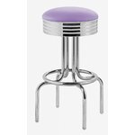 tabouret de bar professionnel chromé assise vinyle mauve