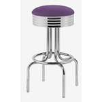 tabouret de bar chromé assise vinyle violet Louisville