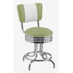 tabouret vintage avec dossier bicolore little rock vert pistache