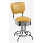 tabouret de cuisine pivotant chromé bas Daytona couleur mangue