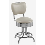 tabouret de bar chromé avec dossier Daytona beige