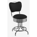 tabouret de restaurant pivotant bas Daytona noir en vinyle