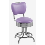 tabouret de fast-food chromé Daytona vinyle mauve