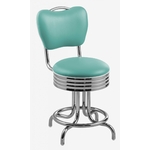 tabouret vintage de salle à manger Daytona vert turquoise