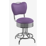 tabouret vintage chromé américain Daytona violet