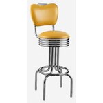 tabouret vintage chromé avec dossier tucson jaune mangue