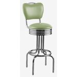 tabouret de bar chromé avec dossier Tucson vert pistache