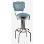 tabouret de bar américain Tucson avec dossier bleu poudre