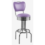 tabouret Tucson mauve avec dossier et assise pivotante