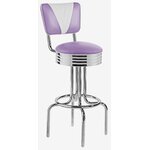 tabouret américain vinyle mauve dossier bicolore pivotant
