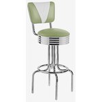 tabouret de bar rétro Rockford chromé vinyle vert pistache