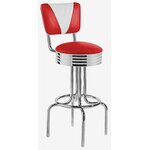 tabouret vintage chromé Rockford vinyle rouge