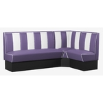 banquettes américaines en L rétro vinyle violet et blanc