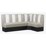 banquettes de Diner en L vintage vinyle beige et blanc