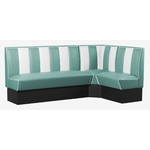banquettes de cuisine en L vintage vert turquoise et blanc