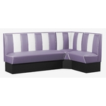 banquettes vintage en L vinyle mauve et blanc