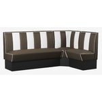combinaison de banquettes vintage en L marron et blanc
