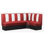 combinaison de banquettes en L vinyle rouge et blanc rétro