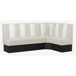ensemble de banquettes en L vintage vinyle beige et blanc