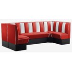 ensemble de banquettes de cuisine vinyle rouge et blanc