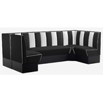 ensemble de banquettes en U rétro noir et blanc