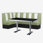 banquette dangle de cuisine américaine vinyle bicolore vert et blanc
