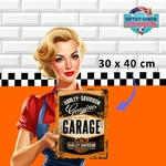 plaque métal en relief Harley davidson garage nostalgic art  30x40cm