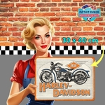 plaque métal Harley davidson original motorcycle 1935 nostalgic art  30x40cm