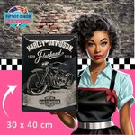 plaque métal vintage harley davidson flathead nostalgic art 40x30 cm