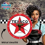 horloge murale émaillée vintage américaine logo texaco