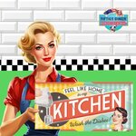 plaque métal rétro kitchen 50x25 cm