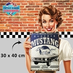 plaque américaine rétro ford mustang  30x40 cm