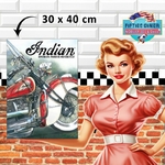 plaque métal Indian motorcycle pioneer 30x40 cm
