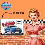plaque métal ford mustang 50 years anniversary 30x40 cm